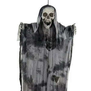 180cm Life Size Hanging Grim Reaper Halloween Prop Red LED Light up Screaming Skull 0.45kg Ultra Light for Bulk Shipping