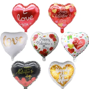 18inch Red Foil Balloons Shapes Heart I Love You Valentine’s Day Wedding Birthday Party Heart Balloon Foil