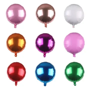 18inch Round Solid Color Aluminum Foil Balloons Glossy Version for Wedding Party & Holiday Decorations