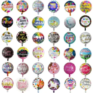 18inch Theme Birthday Foil Round Balloons for Festival Happy Birthday Party Decoration Supplies