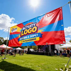 18oz Heavy Duty Waterproof UV Resistant Portable Outdoor Event Vinyl Banner Large Format Custom Printed for Advertising Display