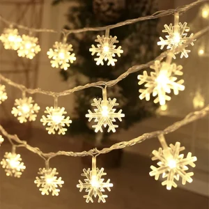 1M 2M 5M LED Snowflakes String Light Outdoor Christmas Tee Garland Holiday Party Decoration Battery Operated Fairy String Lights