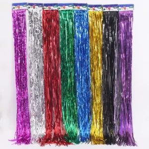 1mx18cm Metallic Foil Biodegradable Handmade Romantic Curtain Balloon Tassel Halloween Easter New Year Party Event Hanging