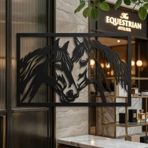 1pc Stainless Steel Horse Sculpture Wall Art Extra Large Farmhouse Wildlife Theme Home Decor Gift