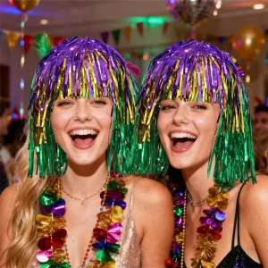 1pcs Carnival Party Decorations Fringe Plastic Wig for Masquerade Ball Stage Performance Cheerleader Decoration Headwear