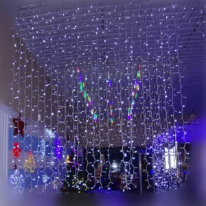 2*2.4M IP65 384 LED Curtain Party Wedding Light String Holiday Christmas Outdoor Decorations Lights with 2-Year Warranty