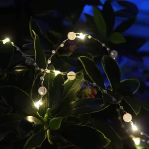 2/3M LED Iridescent Bead String with Fairy Light Battery Operated White Pearl Glarand Battery Operated Fairy String Light
