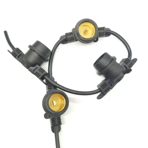 2 Core Wires Rubber 5 Meters E27 Lamp Holder Outdoor Decoration LED Festoon String Lights
