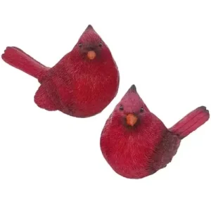 2 Pack Resin Cardinal Figurines Red Birds Statue Ornament Outdoor Home Garden Decor Handmade Resin Ornament