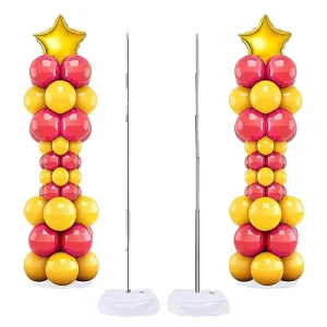 2 Plastic Balloon Column Stands 2M Adjustable Arch Kit Telescopic Base Medium Size Baby Shower Wedding Party Decoration