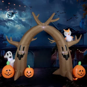 2.4-meter Halloween Ghost Owl Dead Tree Pumpkin Archway Courtyard LED Light-Up Inflatable Decoration K775 Model