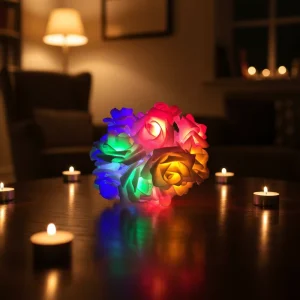 2.5M 10M Customized 220V 110V 2700K Soft Warm White LED Light 20 Rose Garland IP65 Outdoor Wedding Event Party Lighting