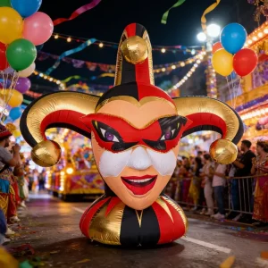 2.5m Tall Inflatable Woman Clown Head Balloon Ornament for Circus Carnival Party