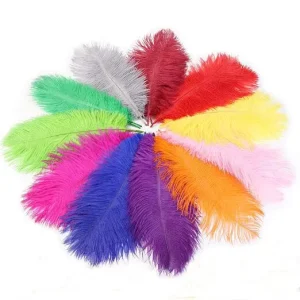 20 30cm Lemon Natural Plume Ostrich Feathers for Party Carnival Home Wedding Centerpiece Xmas Vase Holiday Decor Craft Floral
