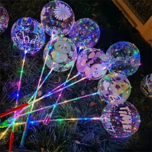 20 Inch Double-sided Printed Bubble Balloons Wedding Birthday Party Decoration LED BOBO Balloon