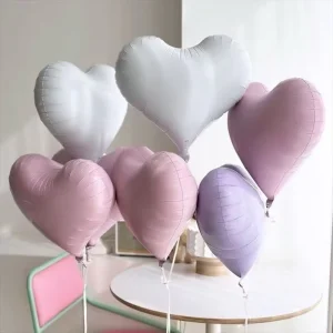 20 Inch Matte White Yellow Pink Blue Heart Helium Foil Balloons Birthday Wedding Valentine’s Days Party Decoration