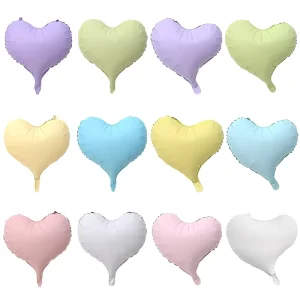 20 Inch Metallic Matte Curved Single Color Heart Shape Foil Balloon Candy Colors Party Wedding New Year Decorations