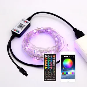 20 Meter 200 LEDs USB Powered App Controlled LED Christmas Tree Copper Wire String Lights for Indoor Outdoor Holiday Decoration