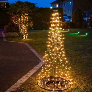 200 280 300LED Christmas Tree Lights Changing Waterfall Tree Topper Lights with Remote Control USB RGB Warm White Color