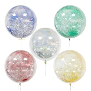 20inch Clear Bubble Bobo Balloons Filled Glitter Super Elastic Transparent Powder Festival Decor Graduation Mother’s