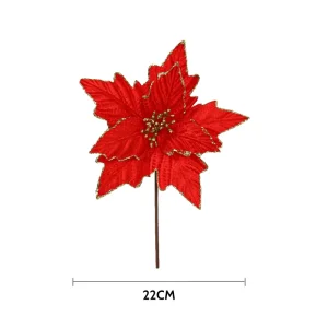 22*30*10cm Christmas Red Flowers Christmas Decorations for Festive Home Decor