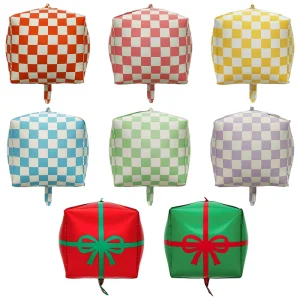 22 Inch 4D Square Gift Box Balloons Decoration for Birthday Parties Baby Shower Customized Pattern Logo Printing