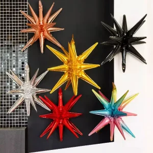 22 Inch Artist Starburst Aluminum Helium Balloon Explosion Star Foil Balloon in Christmas Festival Decoration