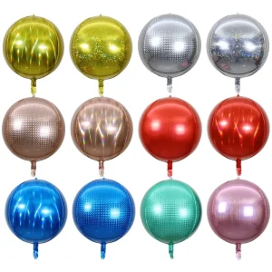 22 Inch Dazzling Color Wedding Decoration Bling Bling Ballon Rainbow Foil Balloon 4D Circular Aluminum Film Balloons