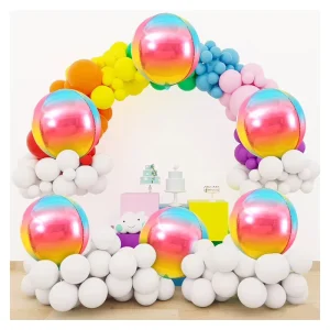 22 Inch Gradient Color Stereo 4D Foil Balloons Rainbow Aluminum Helium Balloons for Wedding Birthday Decoration Holiday