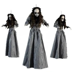22 Inch Hanging Spooky Zombie Doll for Halloween Death Day Haunted House Party Wall Decorations FL19260 1 MODEL Props