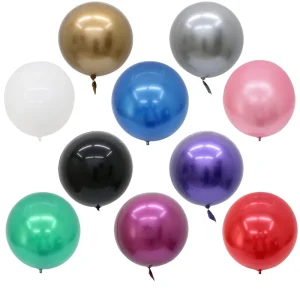 22 Inch Round Metallic Bobo Balloons Wrinkle Free Party Decorations Helium Air Filled for Birthday Wedding Anniversary Festival