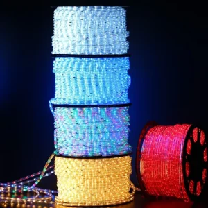220V Christmas Decorative Waterproof Festival String Rainbow Tube Neon Flexible 2 Wire LED Rope Light for Holiday Lighting