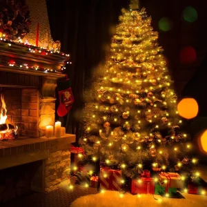 220V Waterproof IP44 LED String Lights Warm White for Christmas Tree Display and Home Wedding Party Decoration