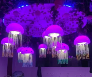22W LED Optical Fiber Jellyfish Light Outdoor IP65 Waterproof Landscape Light Restaurant Bar Decorative Chandelier RGB 7 Colors