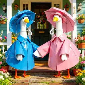 23 Inch Porch Goose Outfit Raincoat Style Solid Goose Costume Porch & Courtyard Holiday Dress-Up Set
