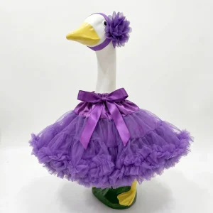 23 inch Large White Goose Clothing Porch Goose Chiffon Dress New Lawn Goose Garden Puff Skirt Set