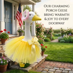 23 inch Large White Goose Clothing Porch Goose Chiffon Dress Puff Skirt Set