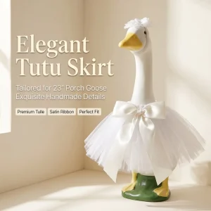23 inch Large White Goose Clothing Porch Goose Chiffon Dress White