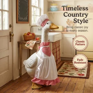 23 inch Porch Goose Chef Outfit New Lawn Goose Garden Art Set Big White Goose Clothing