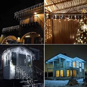 230v Holiday Decoration Icicle Fairy Garland Outdoor Waterproof Ip67 Merry Christmas Festival Star Motif Light