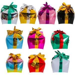 24 Inch 4D Christmas Gift Box Foil Balloon Shopping Mall Decorative Christmas Party Decorations Supplies Balloon