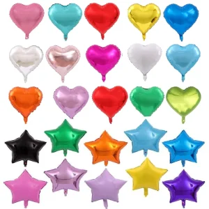 24 Inch Heart Star Shaped Aluminum Flim Balloon for Valentine’s Day Birthday Celebration Balloons for Party Decoration