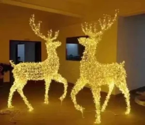 250cm Height 3D Outdoor IP44 Rated 220V 30W Stand Christmas LED Lighted Reindeer Motif