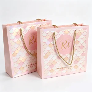 250g White Cardboard Tote Bag Holiday Gift Bag Shopping Bag Food and Clothing Christmas and New Year Gift Paper Bag Customized