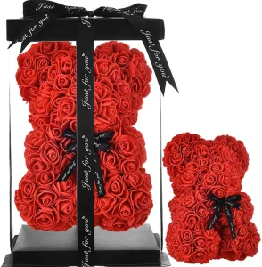 25CM Mothers Day Gifts Girlfriend Mom Birthday Women Gifts PE Rose Teddy Flower Valentines Day Birthday Gift With Box