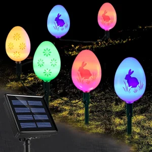 25Ft 20 LED Country Rustic Style Outdoor Waterproof Garden Solar Lights Warm White 3Watt Decorative Easter Stake IP65 Lighting
