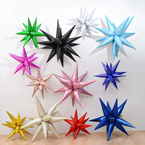 26/40inch DIY Colorful Exploding Star Balloons Photo Prop Party Decoration Large 3D Aluminum Foil Balloon