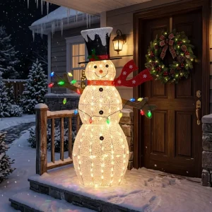 26 Inch 35L Giant Snowman 3D LED Christmas Lights Steady on IP44 Waterproof Outdoor Holiday Yard Ornament DH Large