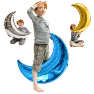 28” 10” 18” 22” 36” Metallic Moon Shaped Foil Helium Balloons for Christmas Party Decoration Single Use