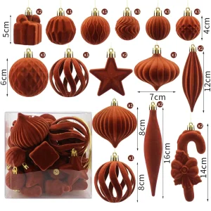 28 PCS Mixed Design Christmas Balls Ornaments Set Plastic Xmas Hanging Decoration for Party